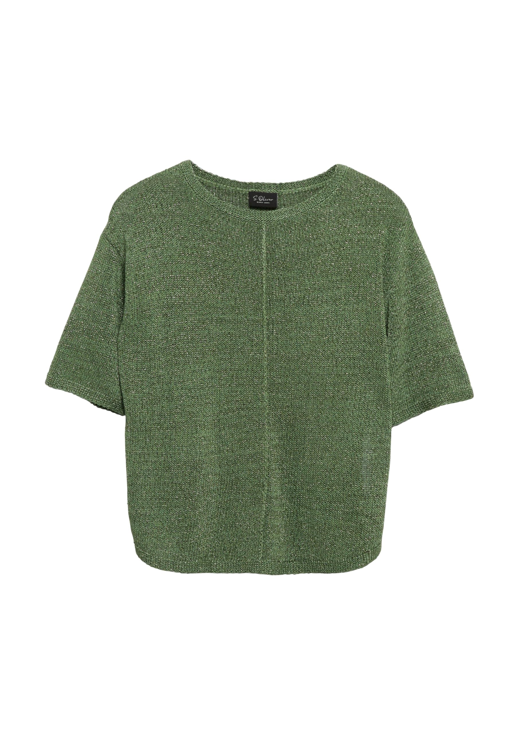 s.Oliver Kurzarm-Strickpullover mit Glitzergarn