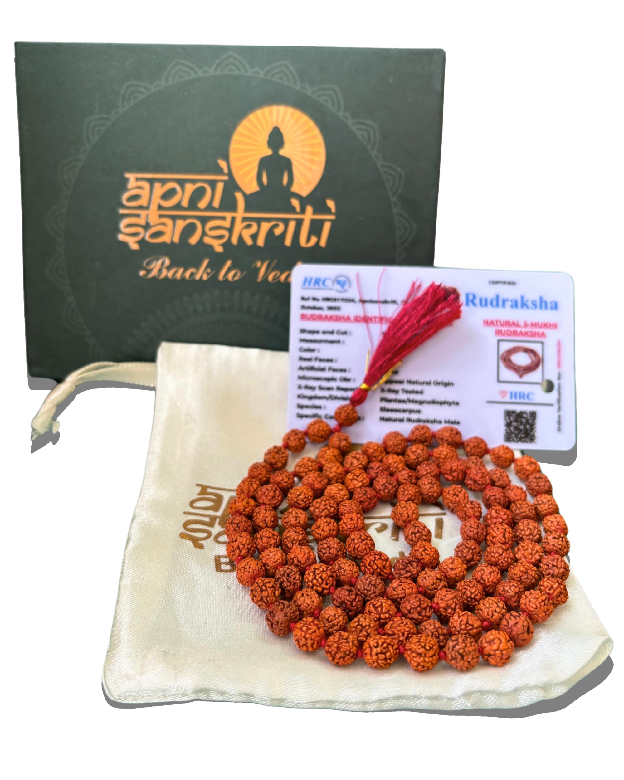 Apnisanskriti Lab Certified 5 Mukhi Rudraksha Mala Men/Women Wearing (7mm, Medium Bead Size, Chest Length, 108+1) - Natural Brown Rudraksha Beads - Pack of 1 (B07G3FW7P9) Amazon Price History, Amazon Price Tracker