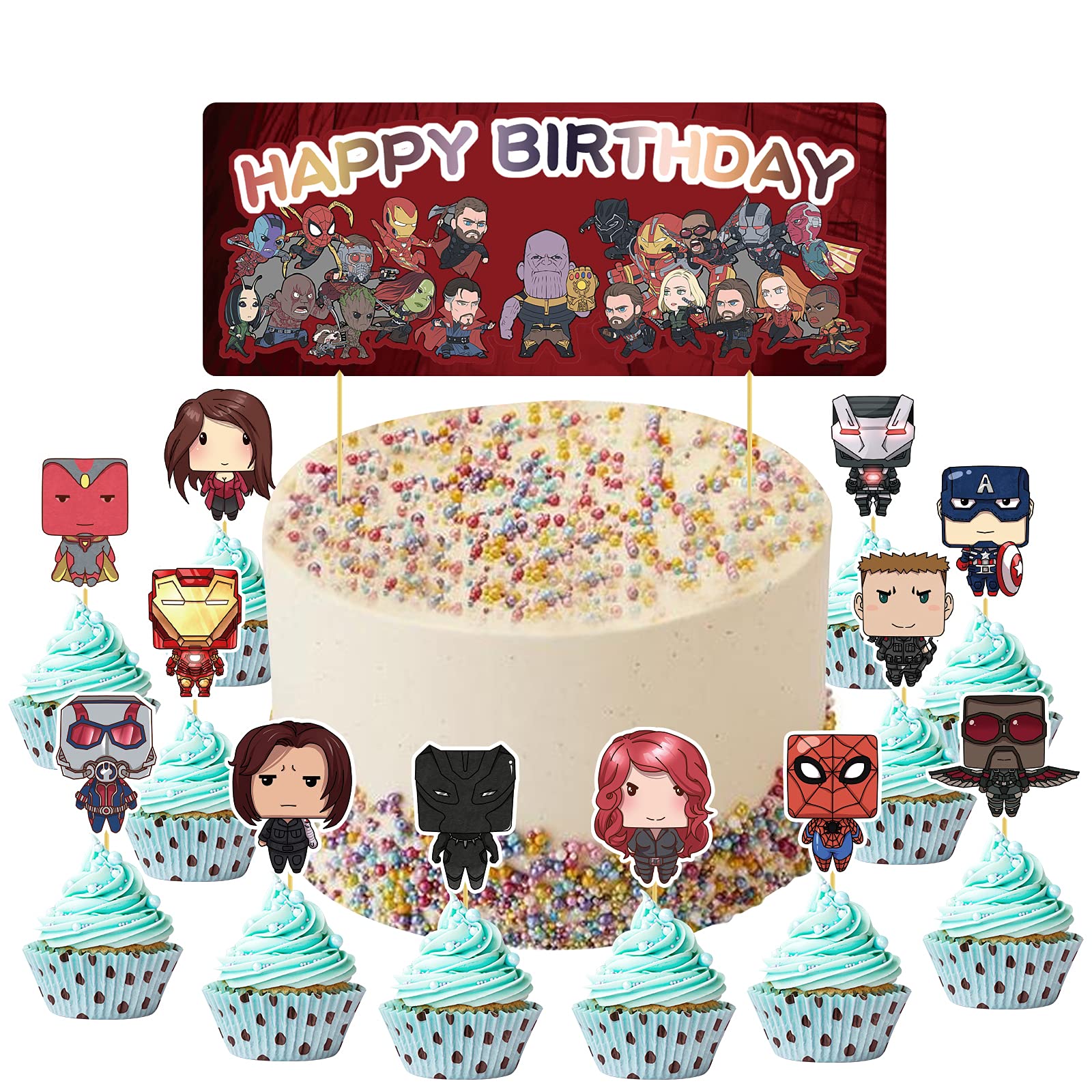 Buy 25Pcs Superhero Cake Topper Superhero Cupcake Toppers Superhero
