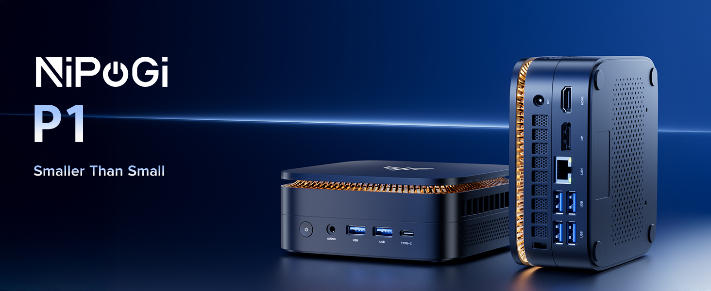 NiPoGi Pinova P1 Mini PC, AMD Ryzen 4300U(Βeats 3300U/N150/N95,Up