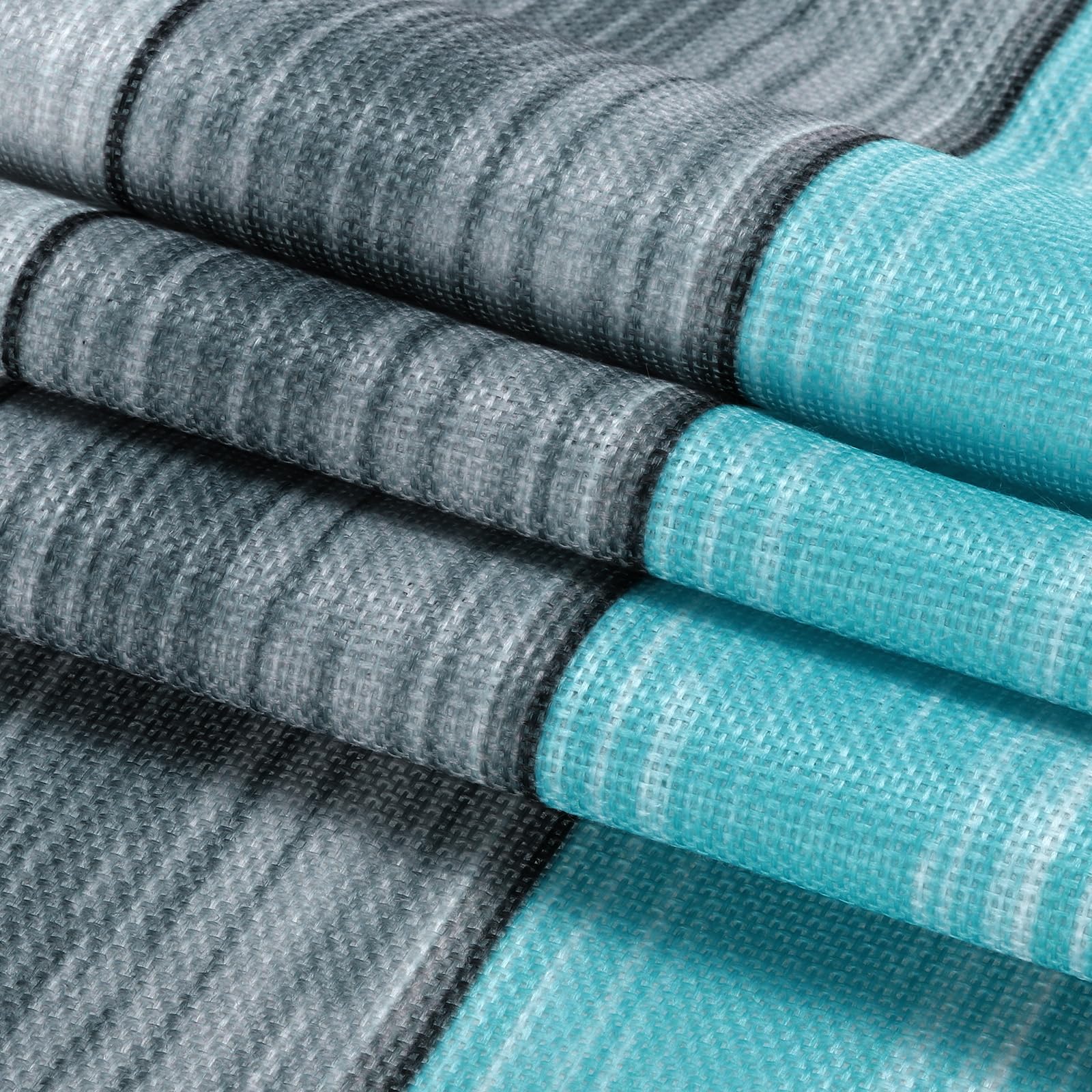 uxcell Table Runner 72" x 13", Retro Cotton Linen Table Runner, Dark Blue & Grey, Sky Blue/Gray/Dark Gray/Blue/Dark Blue - Image 3