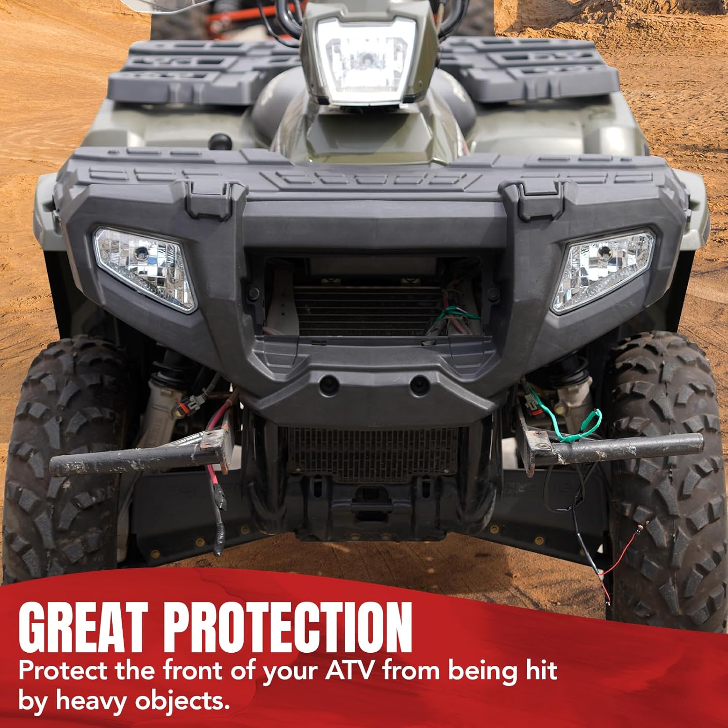 A & UTV PRO Front Bumper Guard & Service Cover for Polaris Sportsman 500 700 800 2006-2010 Cargo Box Storage Lid Cover Accessories, Replace OEM # 2633527-070, 2633271-070,5437086-070, 2633162