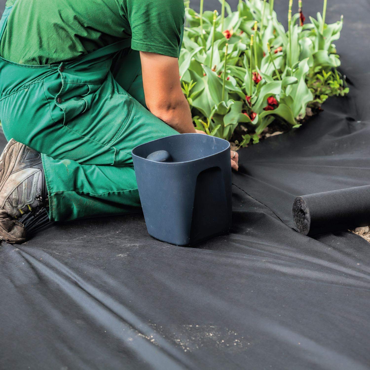 Tela Anti-Erba, 150 g/m², Nero, 25 m², 50 m², 75 m², Tessuto Non Tessuto antistrappo 50 m (50 m2), Nero
