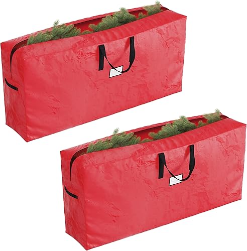 Miniatura 12 de Bolsa de almacenamiento para árbol de Navidad - Bolsa impermeable que contiene árboles artificiales de hasta 9 pies, decoraciones navideñas,