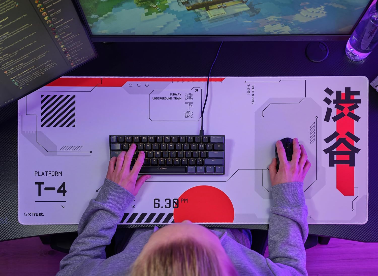 GXTrust 759 Alfombrilla Ratón Gaming XXL Japón Blanco, Desk Pad 900×400 mm con Bordes Cosidos para Escritorio, Superficie de Textura Optimizada, Base Antideslizante, Japan Tokyo Anime Manga Kyoto 7