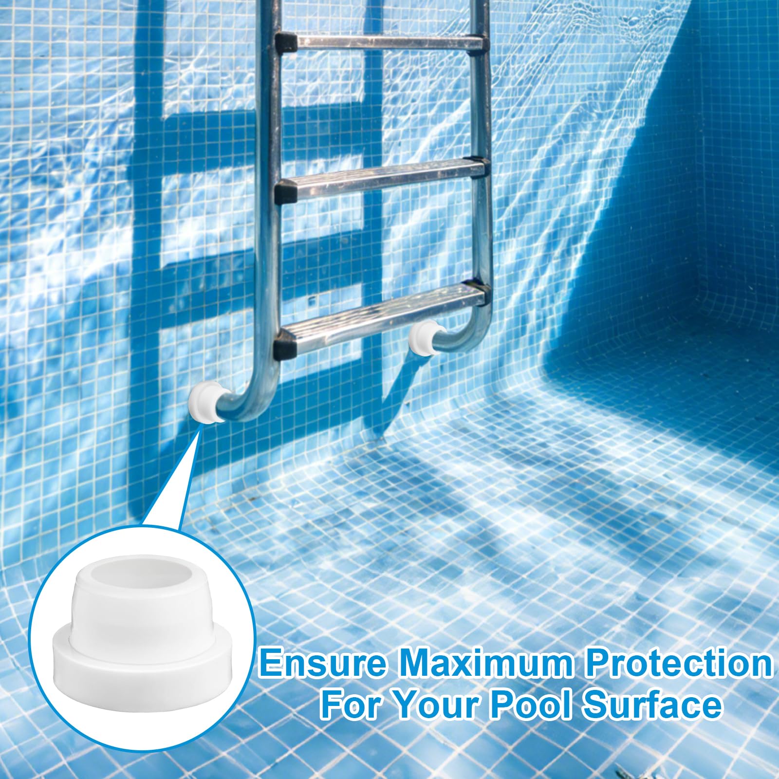 2 Pezzi Paraurti per Scale da Piscina, Scale Sicurezza Tappo Gomma, Tappi in Gomma Bumper per Scaletta, Accessorio per Scala Piscina, Protezione per Rivestimento per Piscinas
