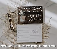 Vista 3 de Your Main Event Prints 50 tarjetas rústicas para guardar la fecha para bodas, compromisos, aniversarios, baby shower, fiestas de cumpleaños