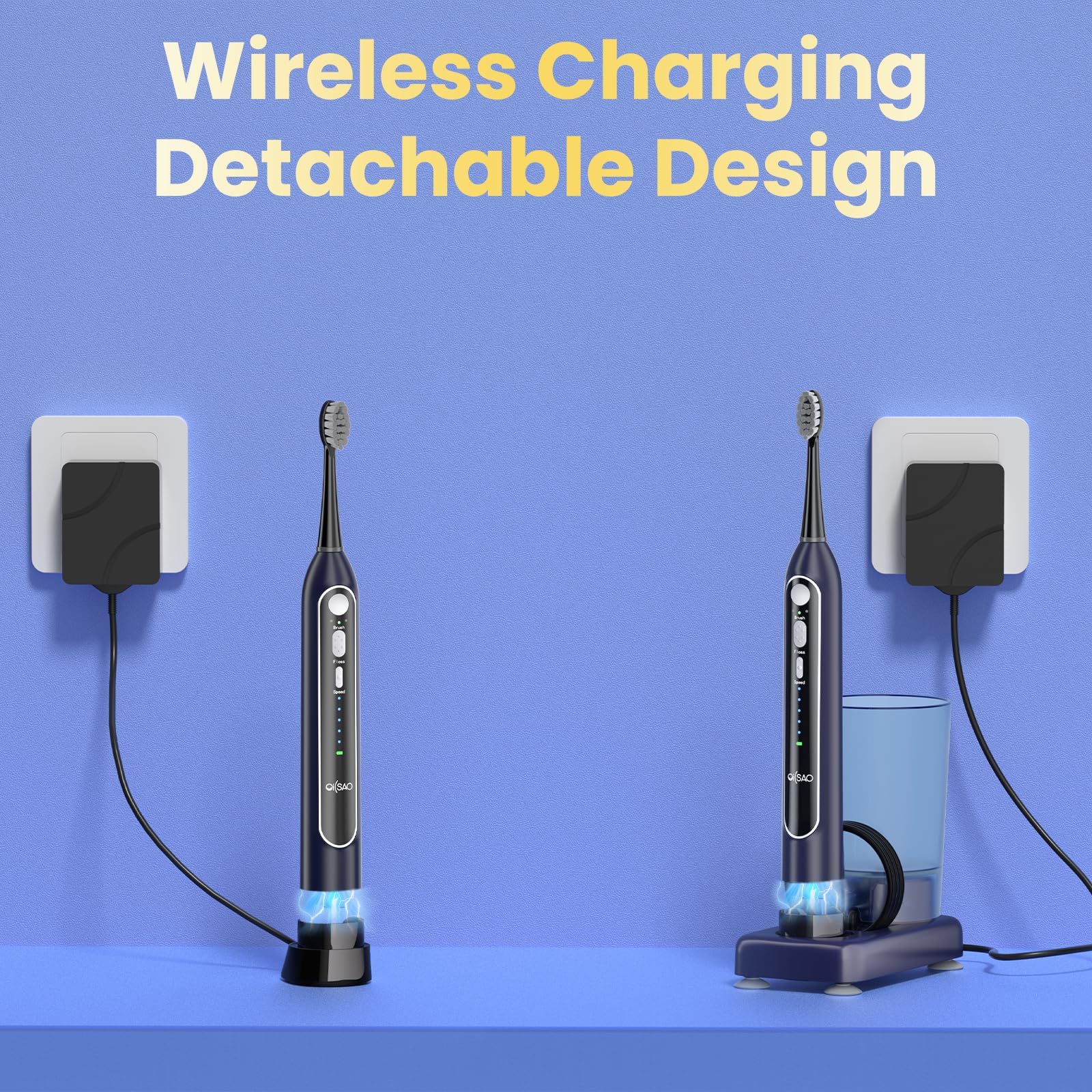 Cepillo de dientes eléctrico con hilo dental de agua: cepillo dental sónico 3 en 1 para limpieza de dientes y aparatos ortopédicos, 5 niveles de presión y 3 modos, diseño portátil impermeable