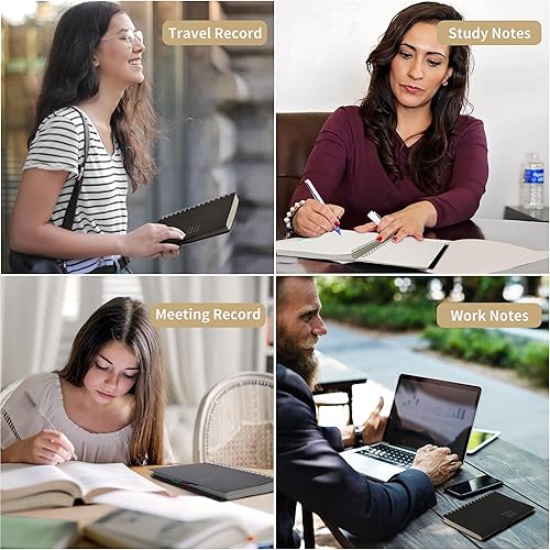 Miniatura 7 de Cuaderno de 5 asignaturas con pestañas A5, cuaderno de rayas anchas con divisores, 246 páginas, cuadernos impermeables de tapa dura para el trabajo