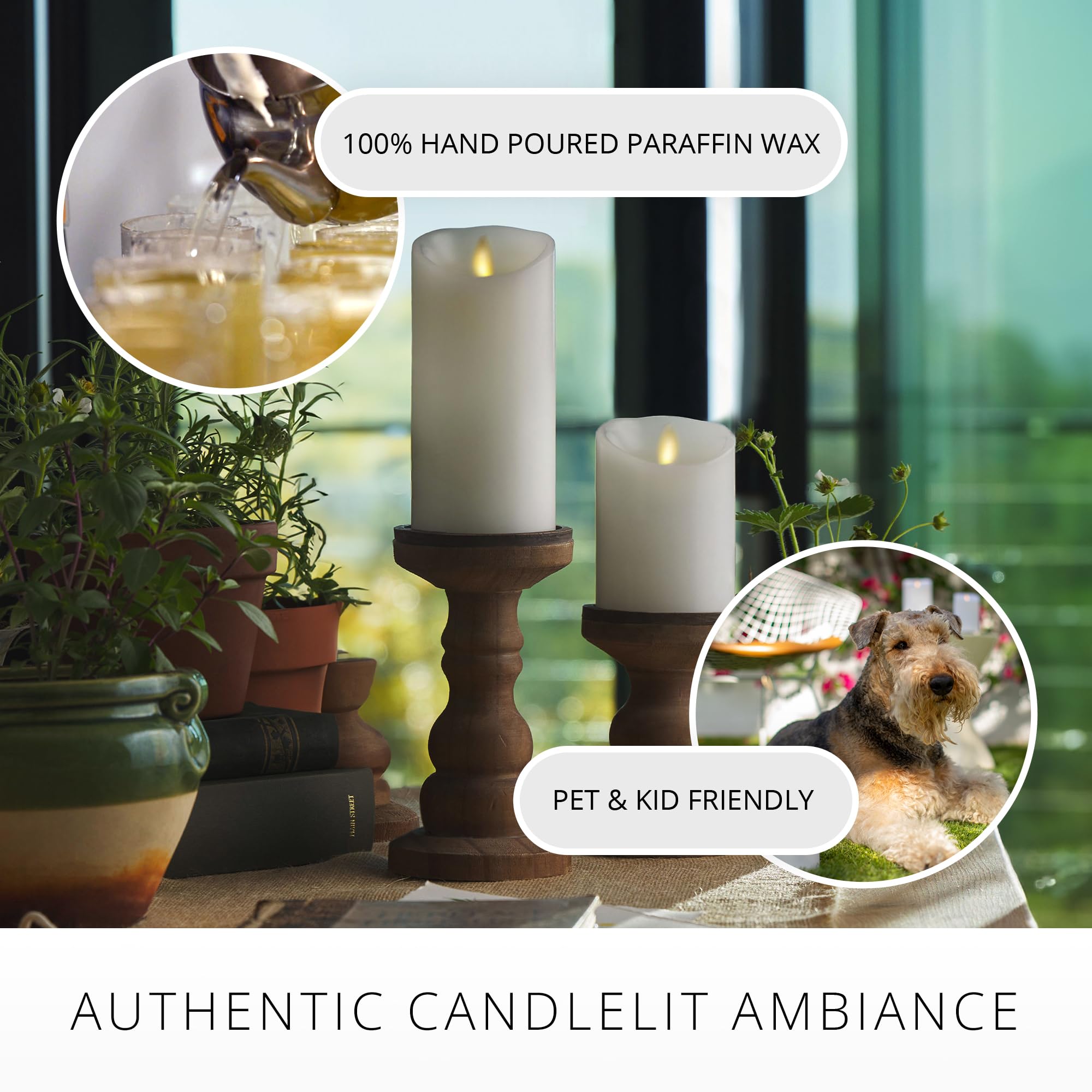 Snapklik.com : Flameless LED Battery Operated Flickering Pillar Candles ...