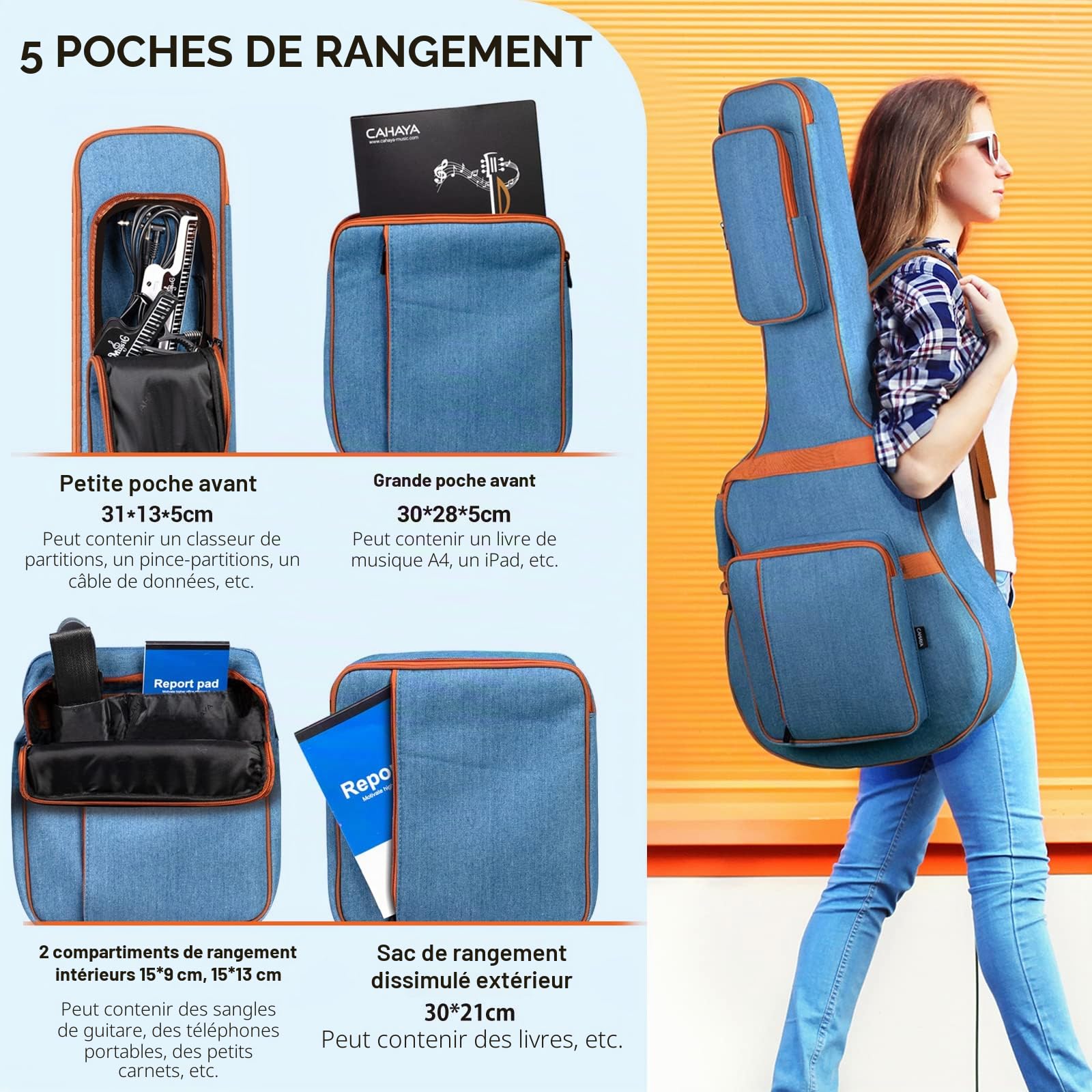 CAHAYA Sac de Transport pour Guitare Acoustique
