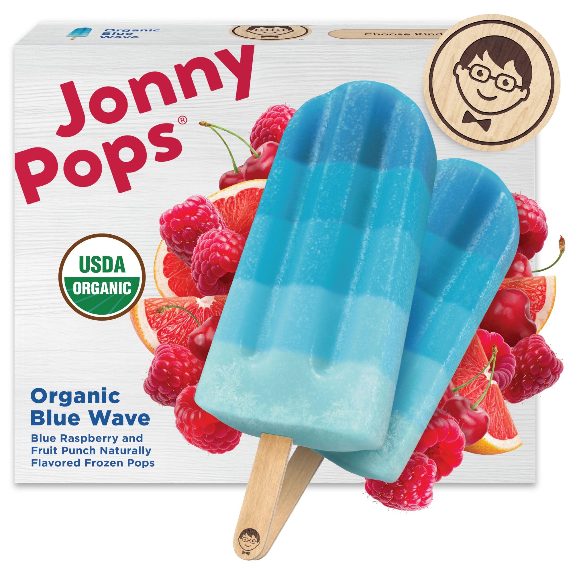Amazon.com: JonnyPops Organic Blue Wave Frozen Pops 8ct : Grocery