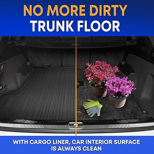 Miniatura 4 de Forro de carga premium para Toyota Camry Hybrid 2018-2025 – Tapete de maletero de automóvil de ajuste personalizado – Tapete de carga negro para