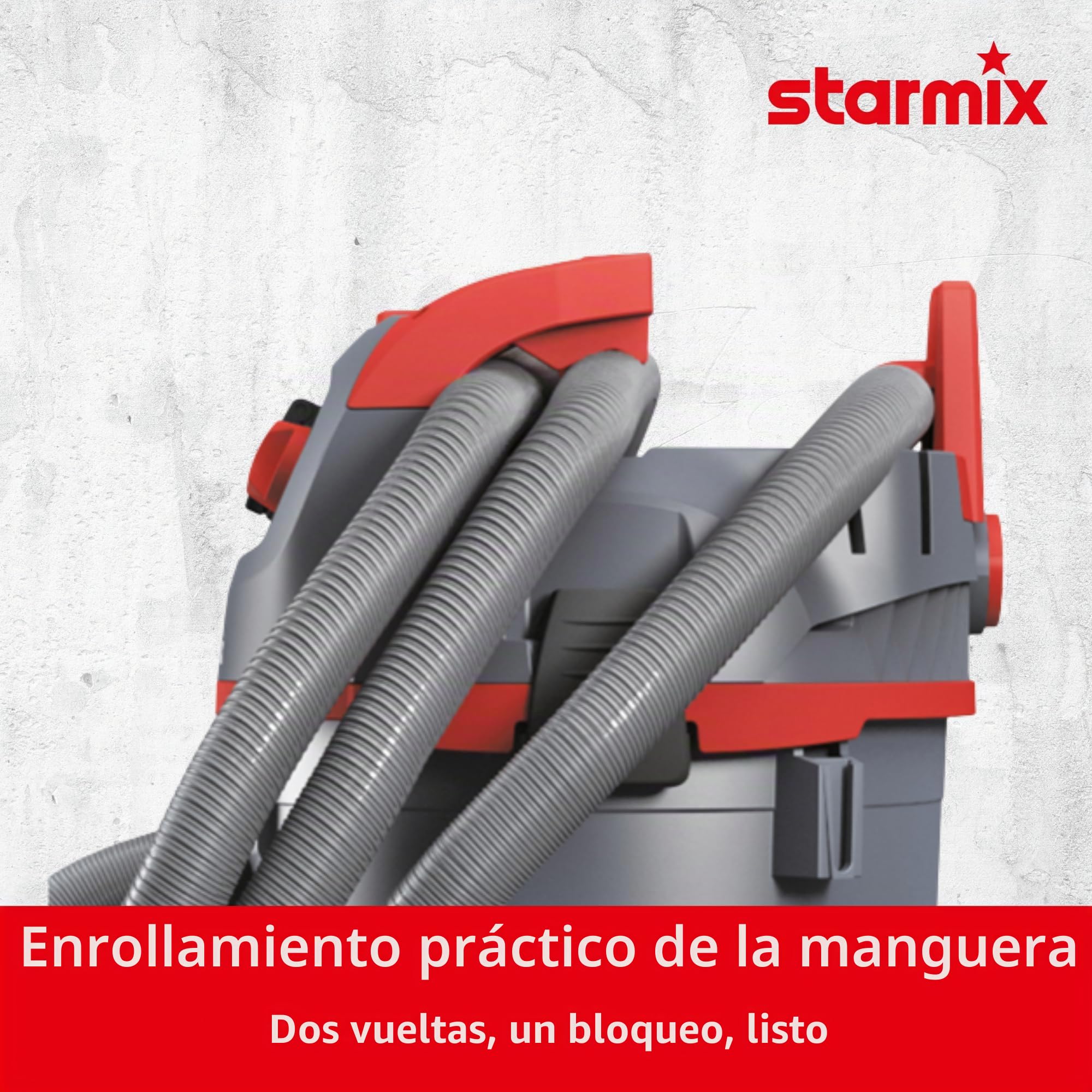 Starmix uClean 1432 ST - Aspirador en seco y húmedo con características de confort, 1400 W, 259 mbar, 20 L - Aspirador multiusos para taller, garaje, casa, incluye accesorios para aplicaciones de