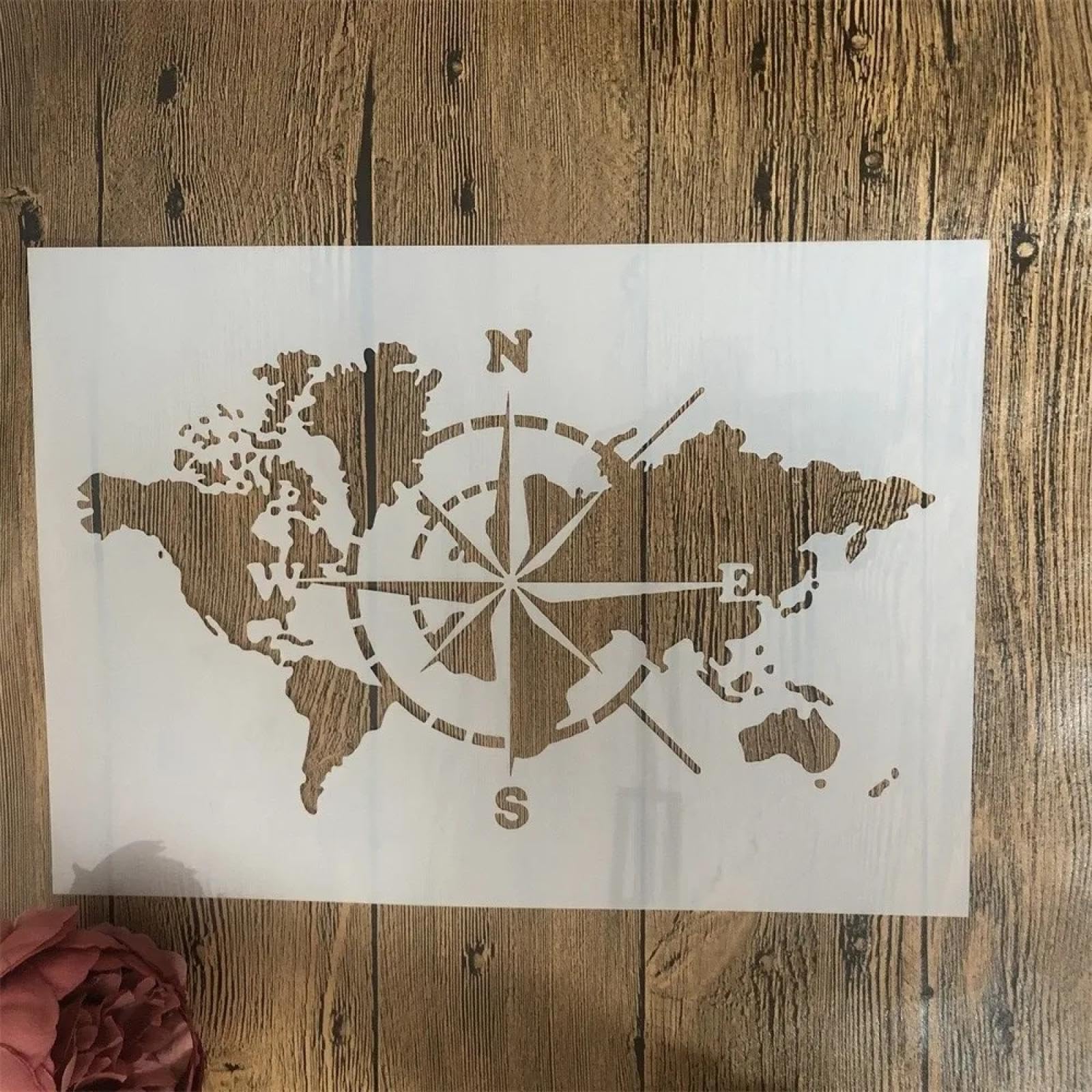 Plantillas de lienzo lavables con mapa del mundo de 29 cm de alta precisión