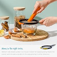 Vista 5 de Dreamfarm Ograte - Rallador mediano de dos caras para alimentos y verduras con gancho antideslizante para cuenco y pie, rallador mediano de 0.118