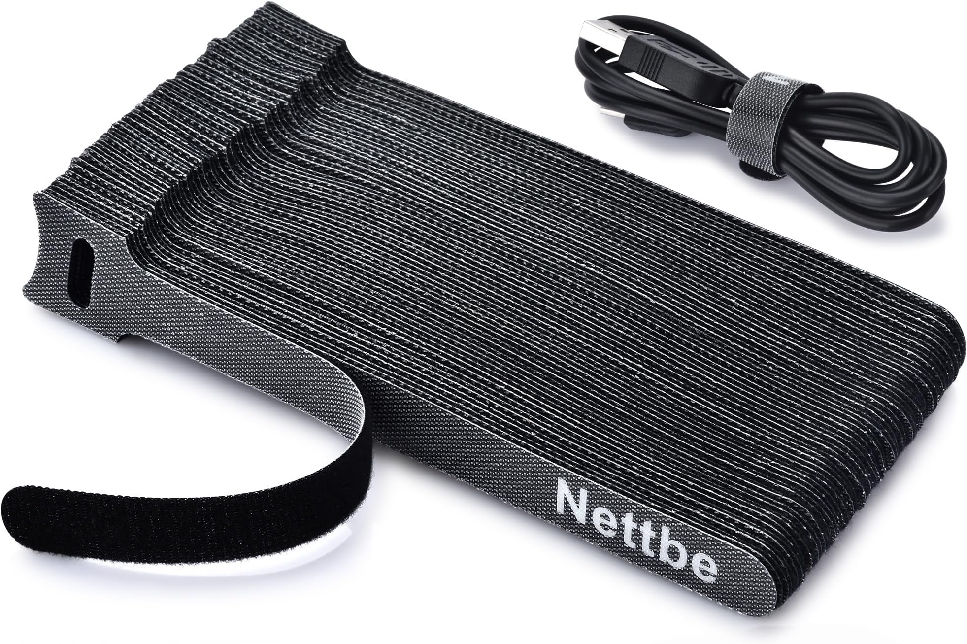 Nettbe 60 PCS 6 Inches Reusable Cable Ties, Adjustable Cord Straps Wire Organizer Cord Wrap and Hook Loop Cable Management