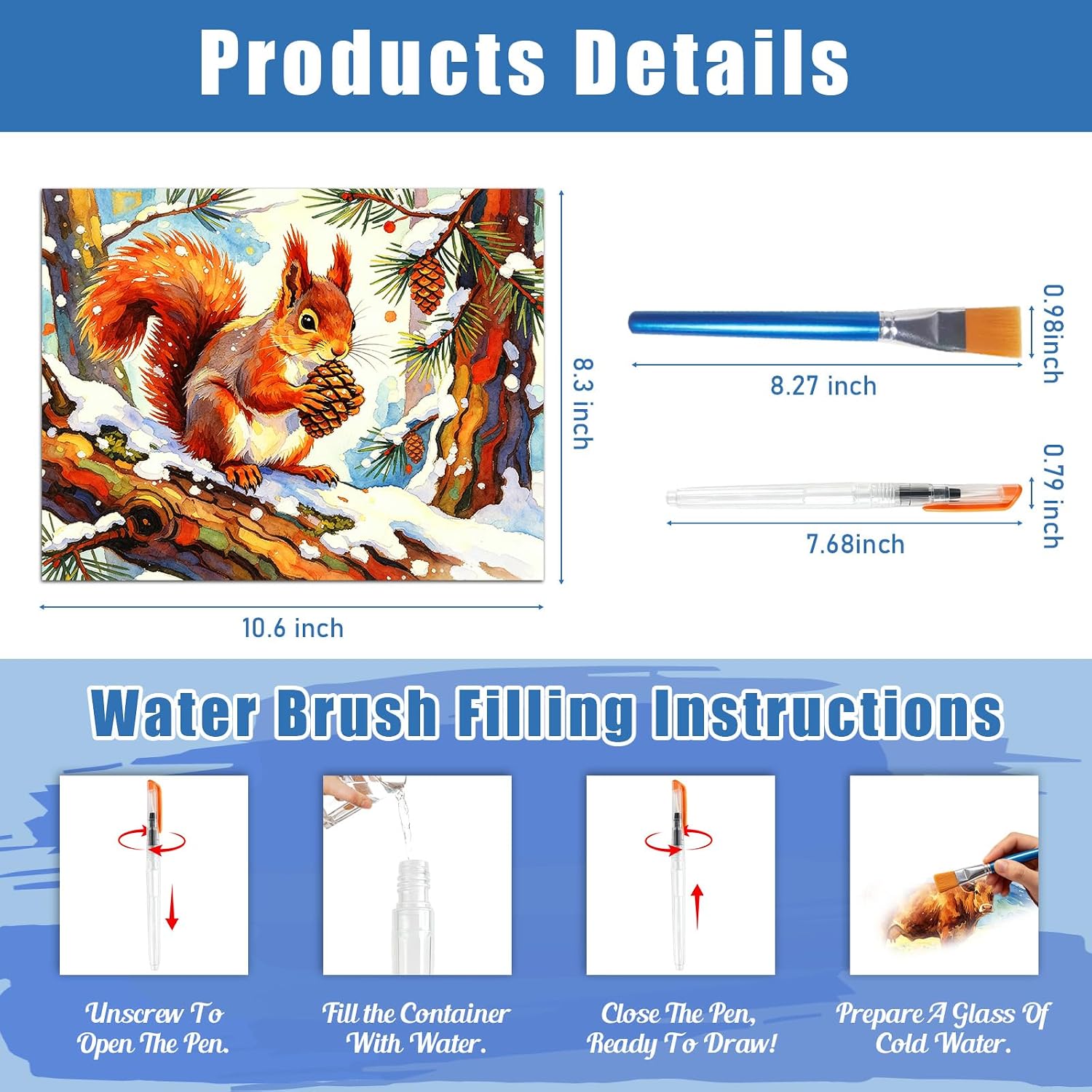 24 Pcs Dementia Products for Elderly Reusable Water Doodle Coloring Set
