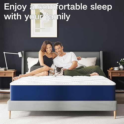 Miniatura 5 de PurrJoys - Colchón Queen de 12 pulgadas de firmeza media, colchón de tamaño Queen con espuma viscoelástica de enfriamiento con funda con cremallera