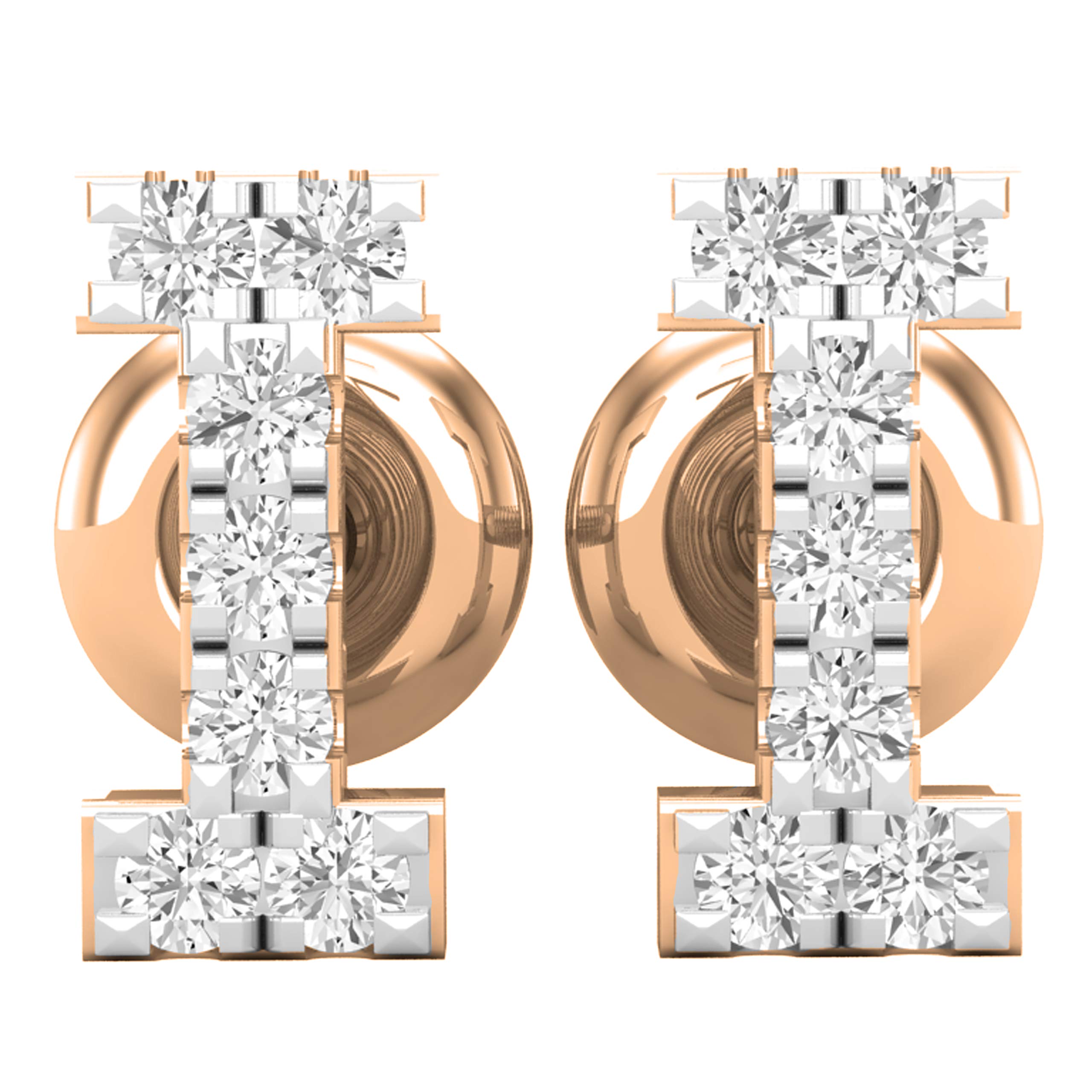 Dazzlingrock Collection - Pendientes de tuerca de 0,10 quilates (0,10 quilates (ctw), diseño de letra inicial de alfabeto blanco, 1/10 quilates, disponible en oro de 10 K/14 K/18 K y plata de ley 925
