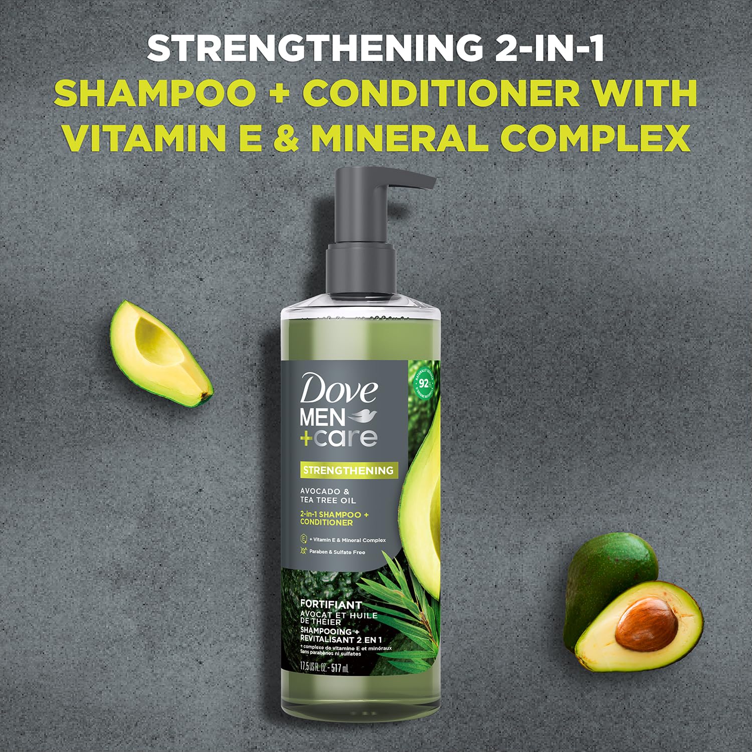 Dove Men+Care Shampoo and Conditioner 2-in-1, 2-Pack