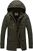 WenVen Men's Winter Thicken Cotton Parka Jacket Warm Coat with Removable Hood