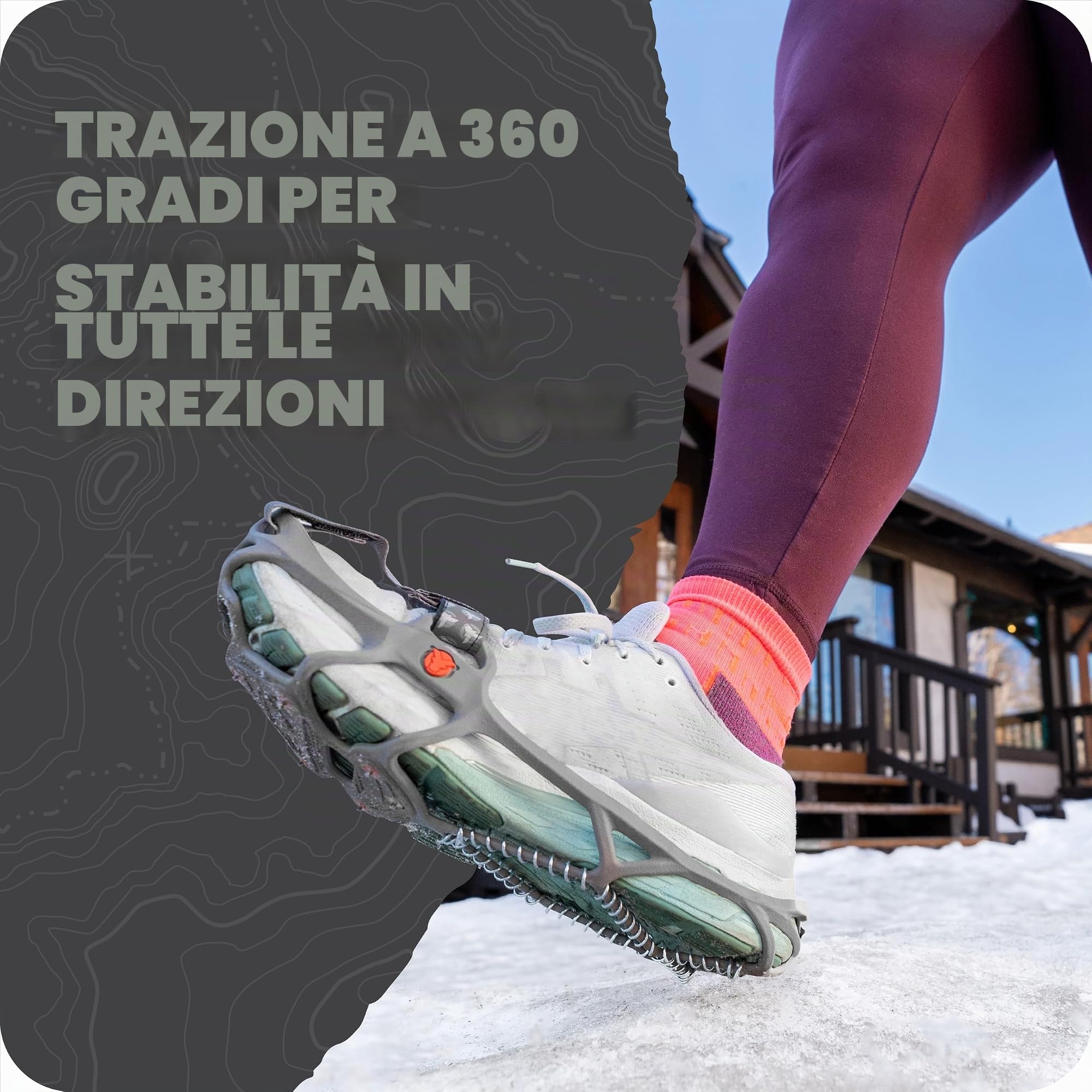 Yaktrax Run Traction Cleats - Ramponi in acciaio e bobine per grip a 360° su neve e ghiaccio, cinghie riflettenti, testato fino a -41 °C, ideale per la corsa invernale