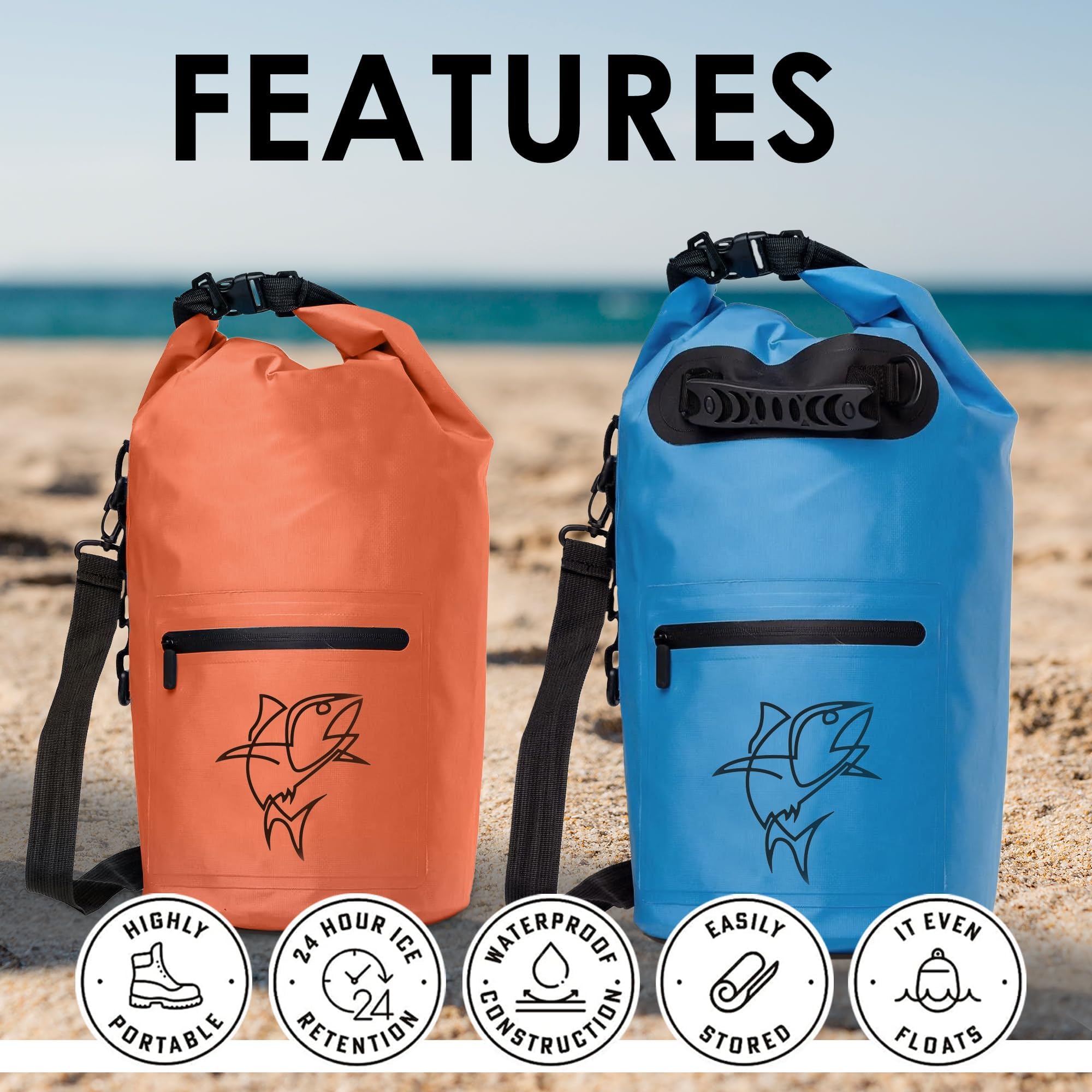 Wasserdichter Rucksack (2 Stück) - 10L/15L Dry Bag Rucksack Wasserdicht, Kleine Trockentaschen für Camping, Bootfahren, Reisen, Angeln