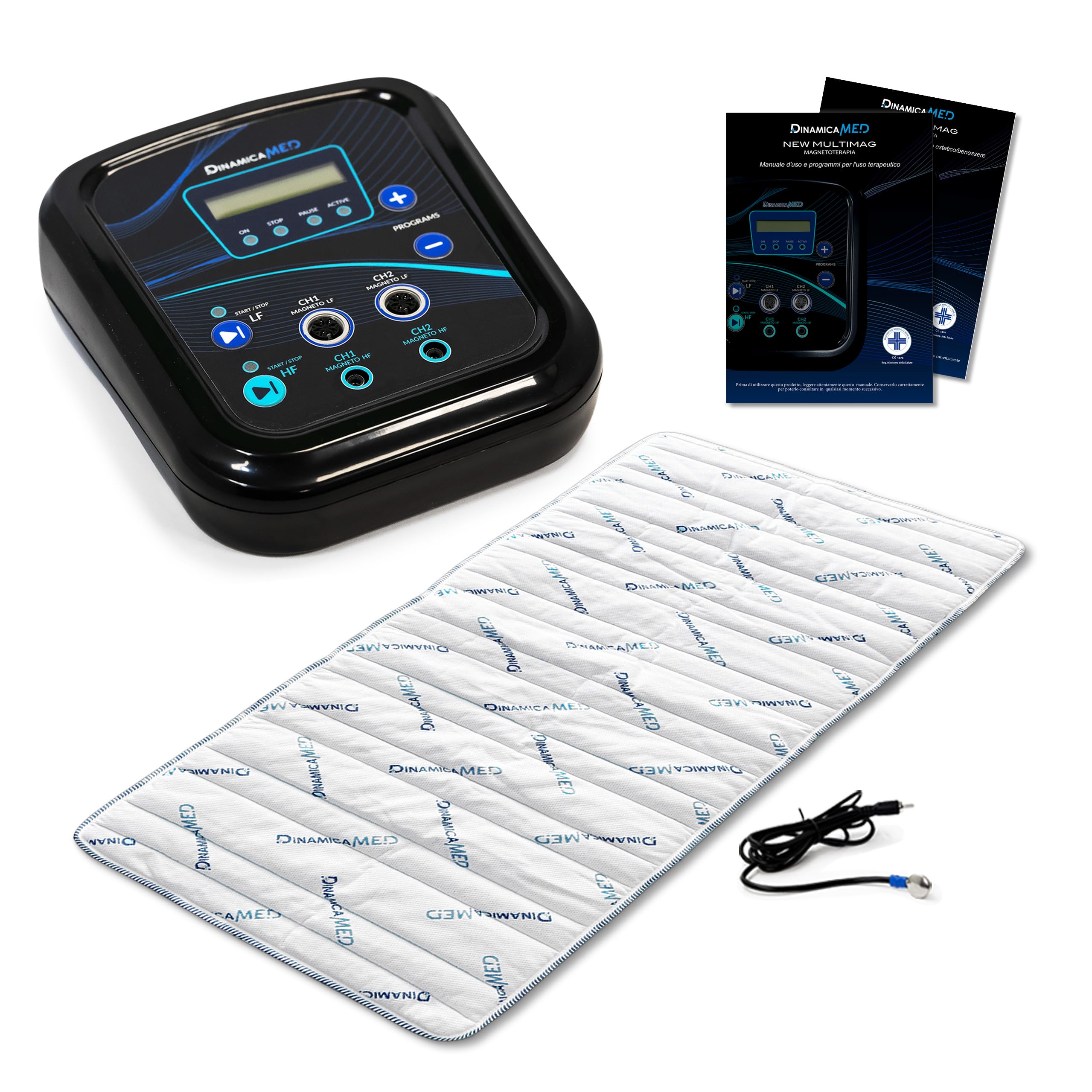 DinamicaMed® New MultiMag PRO 4.0 Máquina de Magnetoterapia – Equipo de Magnetoterapia, Alta Frecuencia (HF) con Difusor de tela 80 * 190, Magnetoterapia para Casa