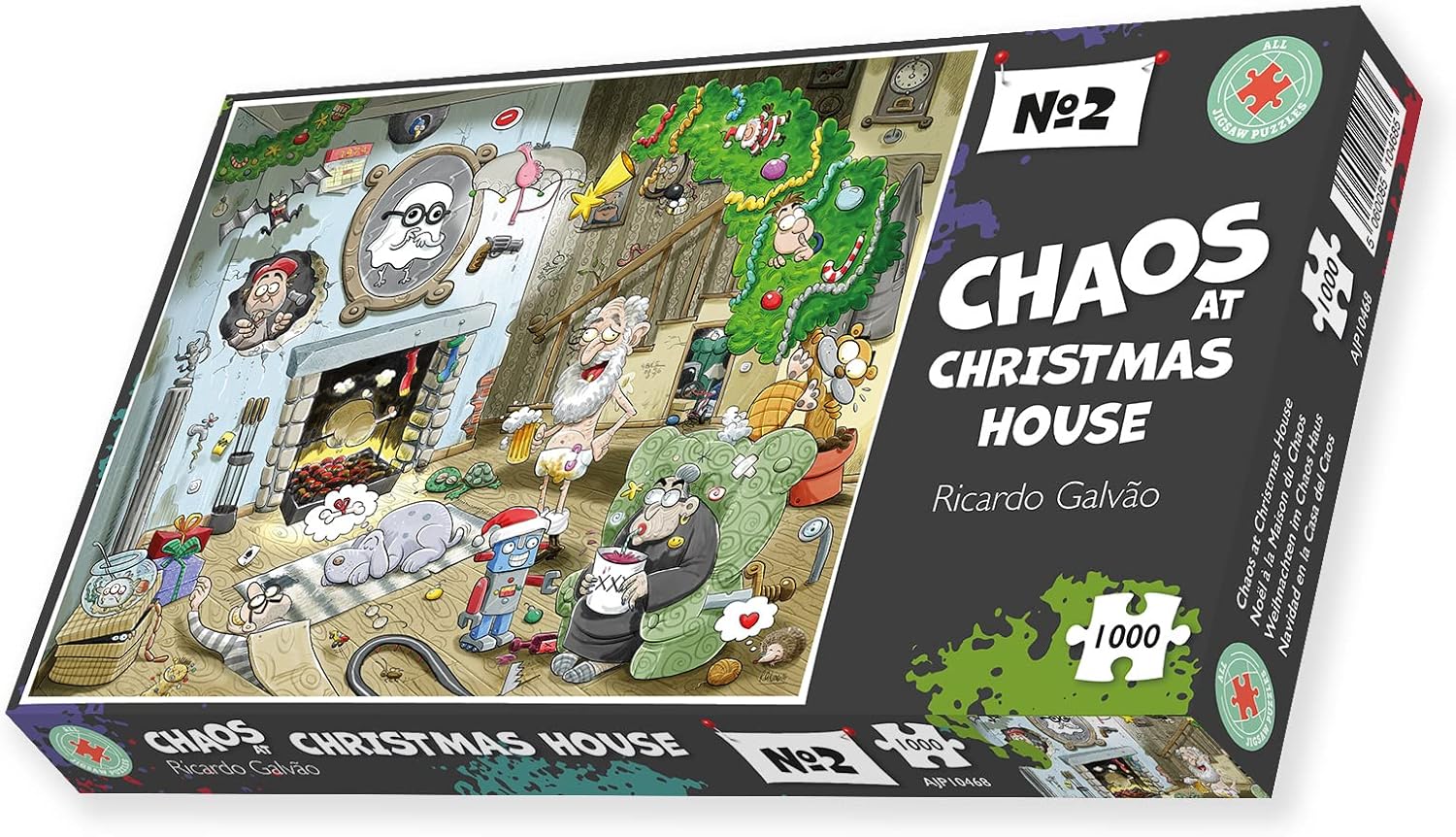 500 Piece Jigsaw Puzzle for Adults, Teens and Kids - Christmas at Chaos Farm - Funny Cartoon Jigsaw Puzzle, 1000 Piece Family Games