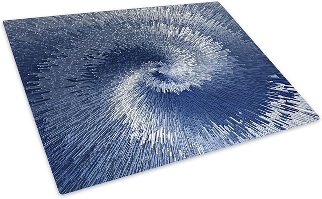 Blue Navy Chic Glass Chopping Board Kitchen Worktop Saver Protector