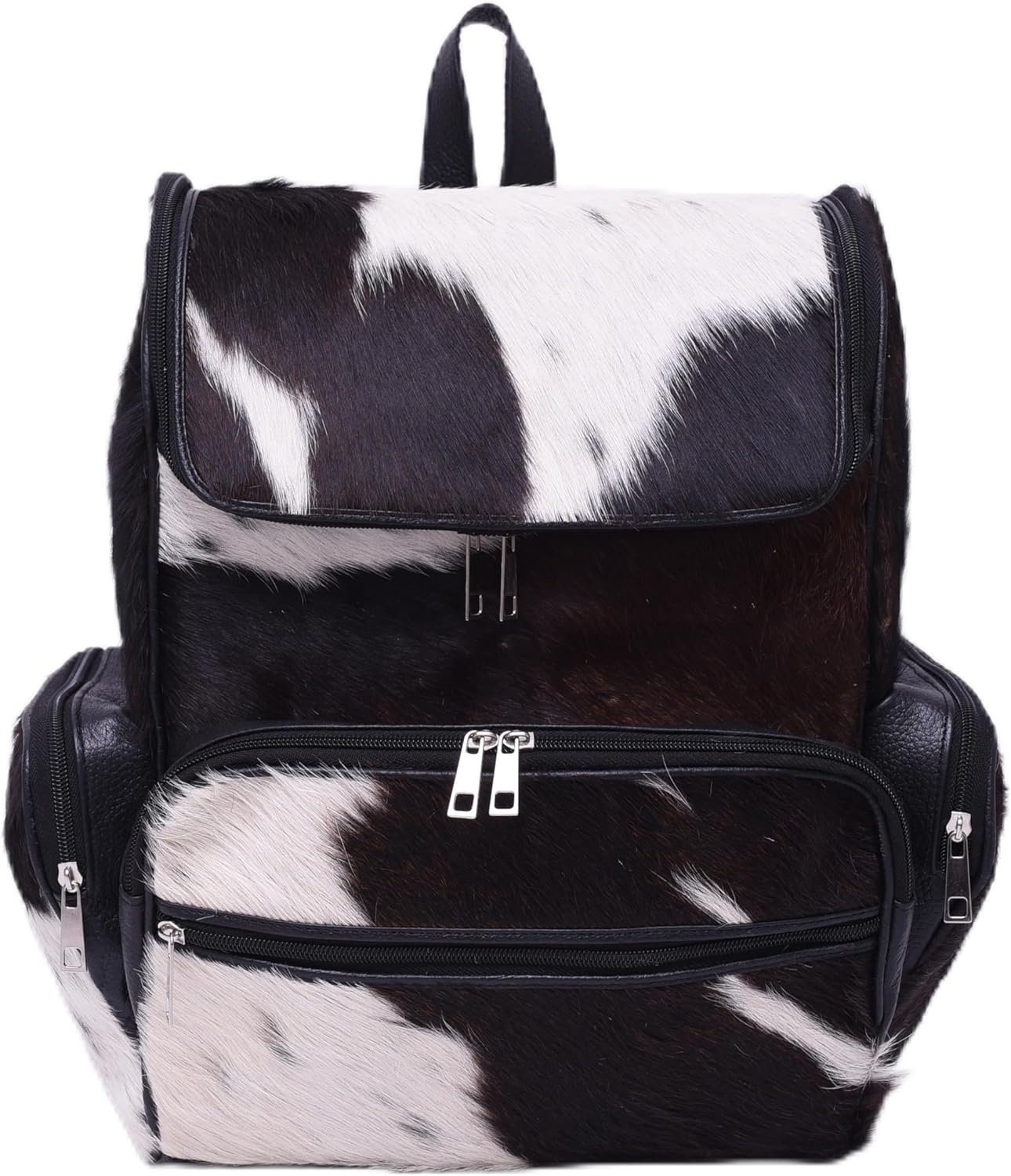 CHAYELL Small Cowhide Backpack for Women & Men - Rich Natural Patina, Flawless Function, Premium Leather Cowhide Diaper Bag Backpack - Boho Cow Hide Back Pack for Work, Travel, and a Lifetime of Style