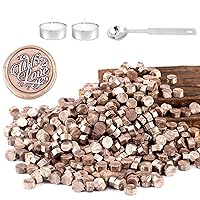 Vista 12 de Yoption Juego de 360 cuentas de cera de sellado azul para sello de cera con velas y cuchara de fusión