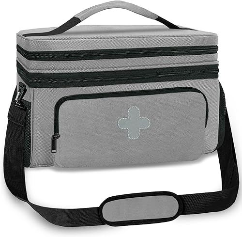 Bolsa de almacenamiento de medicamentos, organizador de botellas de píldoras para emergencia, caja de medicamentos vacía con pequeña bolsa portátil,