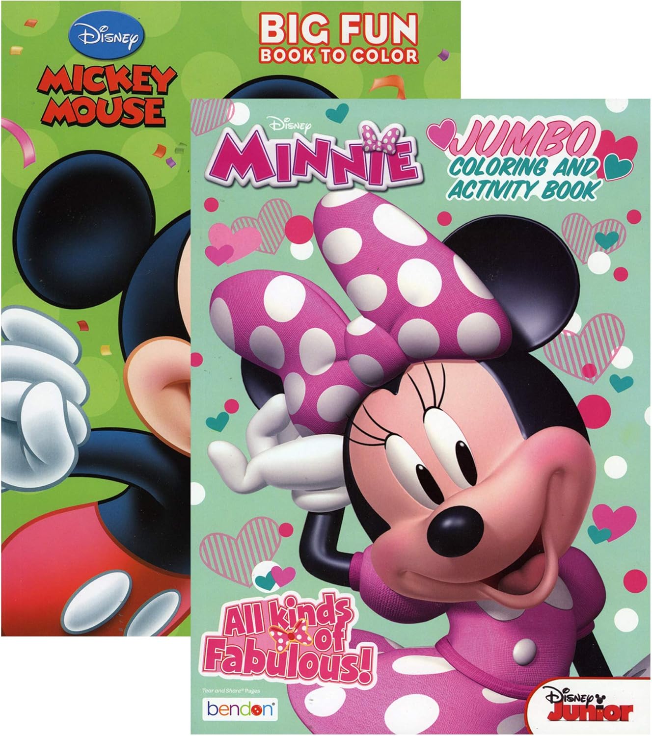 Mickey & Minnie Coloring Book 2 Titles, Fun Game Workbook for Learning Drawing Coloring, Gift for Kids Toddler Activity at Classroom Home, 80 Pages,36-Pack