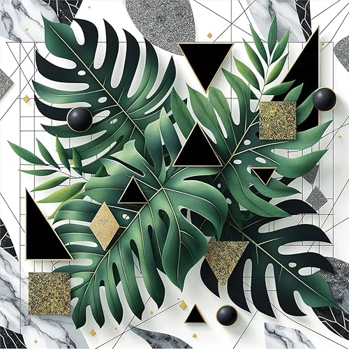 Miniatura 6 de Ambesonne Monstera - Juego de funda de edredón, colores picantes y neutros en hojas abstractas de estilo bohemio de mediados de siglo, juego de ropa