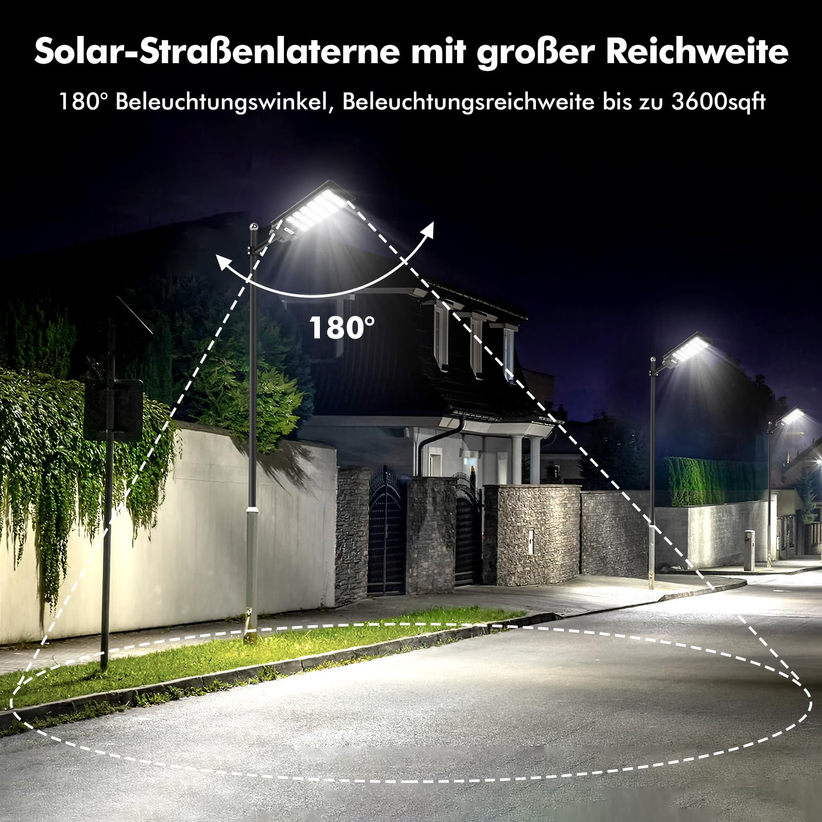Viugreum 4 Packs Farolas Solares Exterior 600W, Potente Con Control Remoto, IP65 Impermeable, 6500K Foco Solar Con Sensor de Movimiento, Luz de Seguridad Para Jardín y Patio