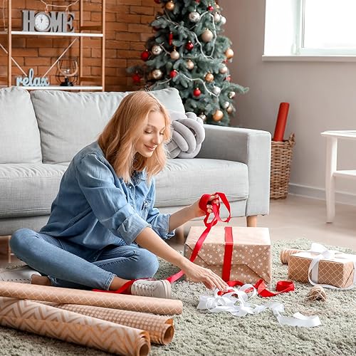 Miniatura 6 de MECCANIXITY Hoja de papel de regalo de cumpleaños, multicolor de 20 x 28 pulgadas con cinta, cinta adhesiva de doble cara, papel de regalo adhesivo,