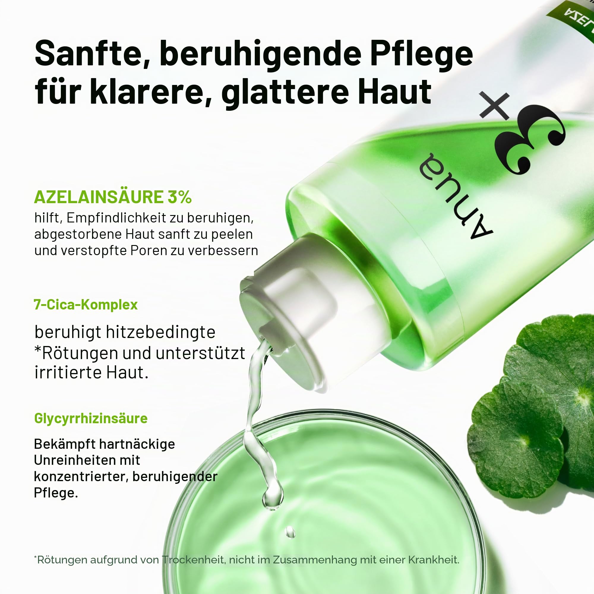 Anua Azelaic Acid 3 CICA Skin Clarifying Toner, Beruhigend & Klar Pflege, mit Salicylsäure & Azelaic Acid, Sebum & Pickel Pflege, Geeignet für empfindliche Haut, Koreanische Hautpflege (250ml / 8,45