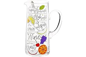 Mud Pie Sangria Glass with 67 oz Pitcher and 10" Spoon