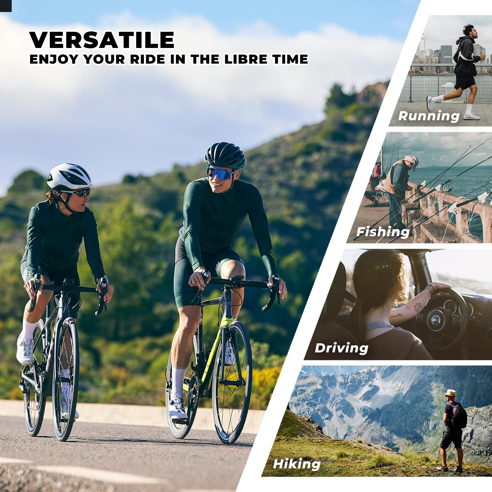 ROCKBROS Gafas de Sol Fotocromáticas Lentes Transparentes Protección UV400 Gafas Ciclismo Hombre para MTB Bicicleta Carretera Running