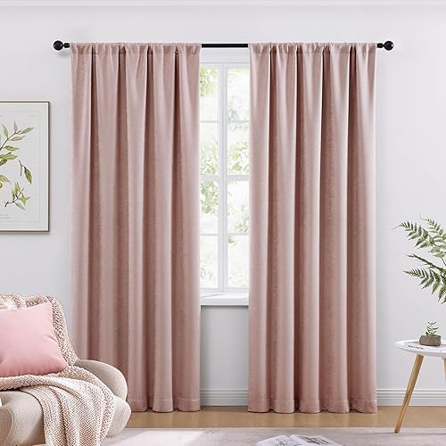 Miniatura 20 de WRENSONGE Cortinas Opacas para Dormitorio, Cortinas Opacas Azul Marino de 63 Pulgadas de Largo para Ventanas de Sala de Estar y Cocina, Cortinas