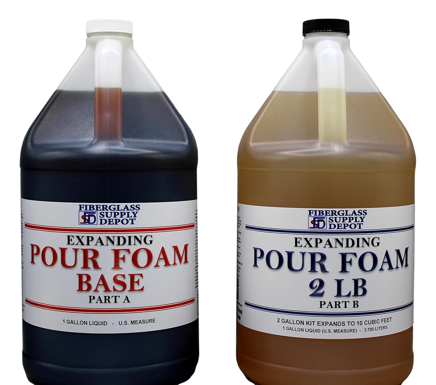 2 Lb Density Expanding Pour Foam, 2 Part Polyurethane Closed Cell