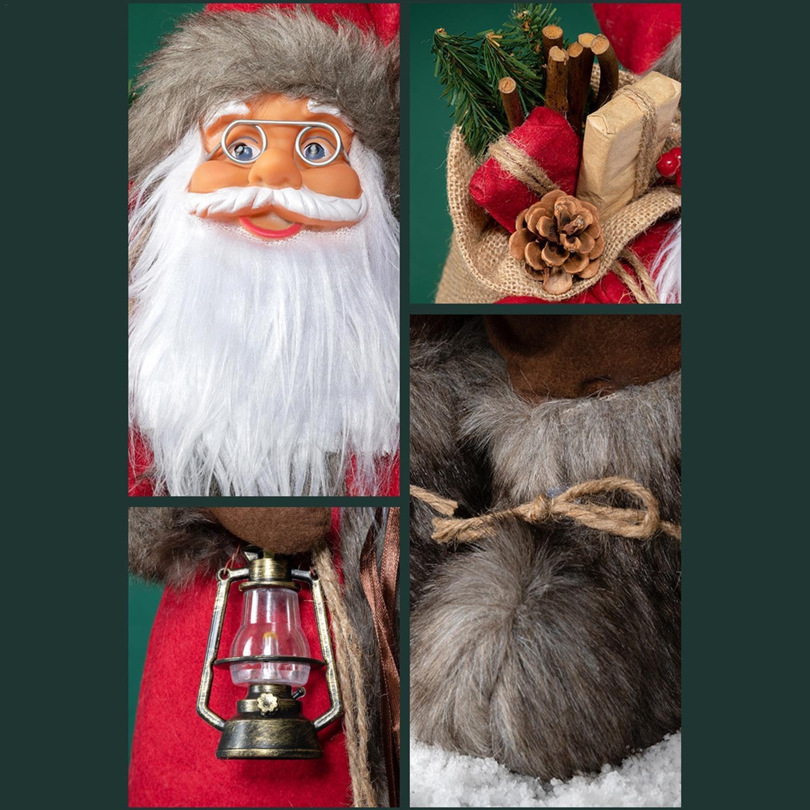 Rzeźba, figura, ręcznie robione eleganckie figurki Świętego Mikołaja do dekoracji domowych