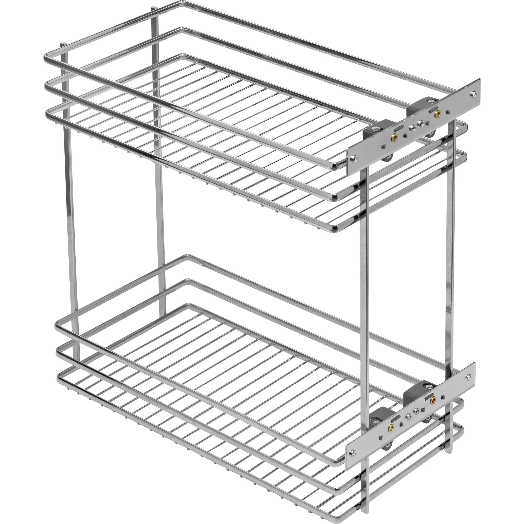 GTV Cesto Estraibile per Cucina MOVIX, 2 Ripiani per Mobile Base da 300 mm, Montaggio Laterale, Portata 15 kg, Acciaio Cromato, profondità 478 mm