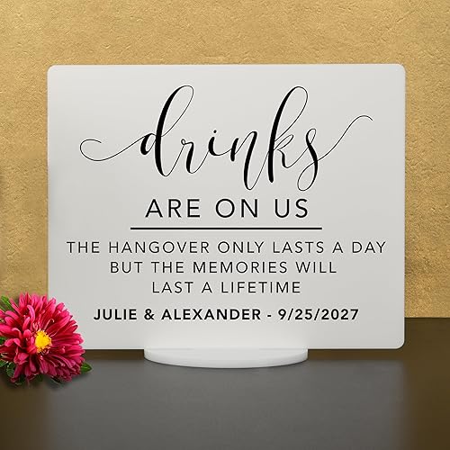 Miniatura 2 de Drinks Are On Us! - Open Bar Sign for wedding and special events.
