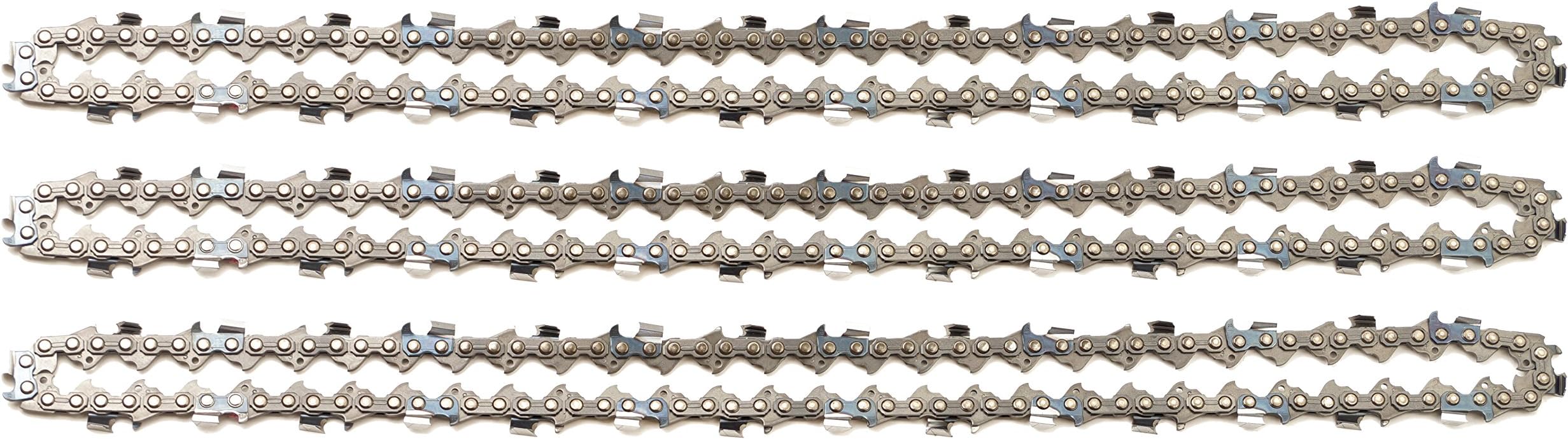 3 Saw Chains 3/8 Inch 1.6 mm 60 TG 40 cm Blade Full Chisel Compatible with Stihl Chainsaws
