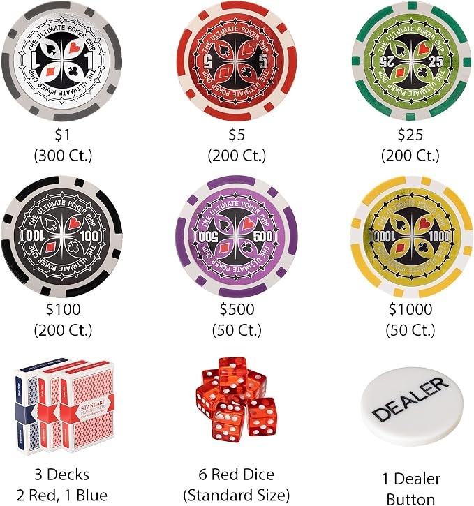 Set de poker Brybelly The Ultimate 1000 fichas 14g miniatura 5
