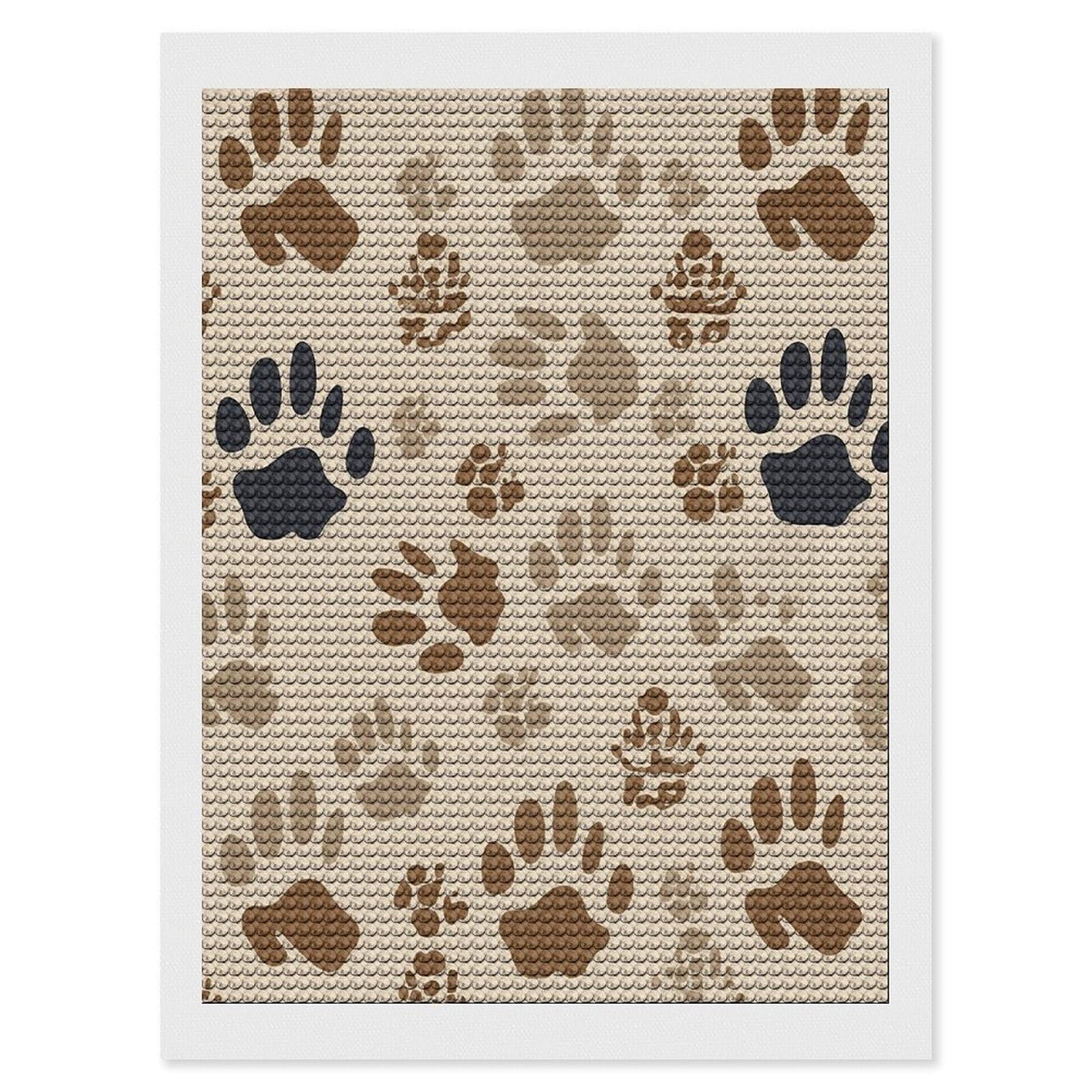FekiLoot Bone and Paw Print Diamond Art Kits for Adults Diamond Painting Kits for Beginners DIY Diamond Art Kits Round Full Drill Diamond Dot Gem Painting for Home Wall Decor Gift 12"x16"