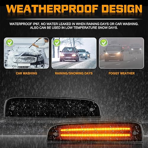 Miniatura 7 de Gempro Luces LED de posición laterales delanteras para Jeep Cherokee XJ 1997-2001, luces de señal de estacionamiento de esquina de parachoques,